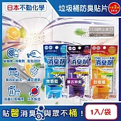 (2袋任選超值組)日本不動化學-淨味消臭隔絕異味含蓋垃圾桶用防臭貼片1入/袋(垃圾防黴除臭劑,廚餘去味芳香貼,尿布桶脫臭劑,淨化空氣香氛盒,持久清新約60天) 薰衣草紫*2袋