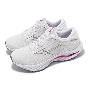 Mizuno 慢跑鞋 Wave Inspire 20 女鞋 白 粉 乳癌防治協會聯名款 運動鞋 美津濃 J1GD2452-21