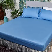 【麗塔寢飾】40支紗精梳棉 單人床包 經典純色- 深藍