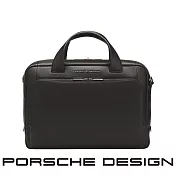 【Porsche Design 保時捷】限量3折 德國頂級小牛皮旅行公事包 全新專櫃展示品 (黑色 OLE1500)