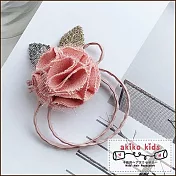 【akiko kids】日本童趣布偶造型兒童髮圈 -橘色花朵