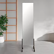 Homelike 喜家居移動式洞洞板穿衣鏡(二色)(2401) 黑色