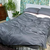 【麗塔寢飾】40支紗精梳棉 雙人兩用被套 經典純色- 鐵灰
