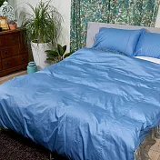 【麗塔寢飾】40支紗精梳棉 雙人兩用被套 經典純色- 深藍