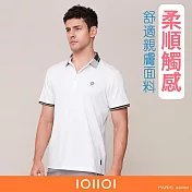 IOIIOI歐洲貴族 (有大尺碼) 男裝 短袖休閒POLO衫 素面POLO 透氣吸濕排汗 彈力  M 白色