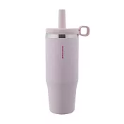【CookPower 鍋寶】 樂嚼系列-真空提環內陶瓷珍珠粗吸管杯1000ml 2色任選 玫瑰露