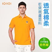 IOIIOI歐洲貴族 男裝 短袖休閒POLO衫 商務POLO 素面POLO 防皺 透氣吸濕排汗 修身 M 黃色