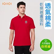 IOIIOI歐洲貴族 男裝 短袖休閒POLO衫 商務POLO 素面POLO 防皺 透氣吸濕排汗 修身  L 紅色