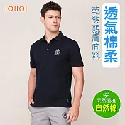 IOIIOI歐洲貴族 男裝 短袖休閒POLO衫 商務POLO 素面POLO 防皺 透氣吸濕排汗 修身  M 藏青色