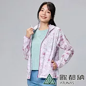 【ATUNAS 歐都納】女款蚊瘋不動涼感外套A1GA2404W- S 粉水墨印花