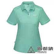 【ATUNAS 歐都納】女款Polygiene涼感抑菌短袖POLO衫A1PS2403W- M 淺豆綠