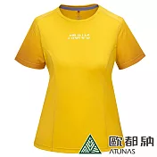 【ATUNAS 歐都納】女款Polygiene涼感抑菌短袖T恤A1TS2403W- S 陽光黃