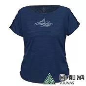 【ATUNAS 歐都納】女款ATUNAS-TEX吸濕排汗短袖T恤A2TS2407W- S 深藍
