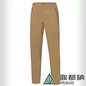 【ATUNAS 歐都納】男款蚊瘋不動彈性長褲A1PA2403M- XL 泥棕