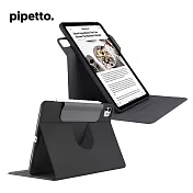 Pipetto Rotating Folio iPad Pro 13吋 2024 可旋轉側翻皮套 黑色