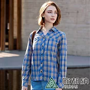【ATUNAS 歐都納】女款格子長短袖襯衫A1SH2403W- S 藍格