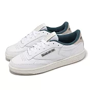 Reebok 休閒鞋 Club C 85 女鞋 男鞋 白 藍 米白 復古 麂皮 拼接 小白鞋 100033086 26cm WHITE/BLUE