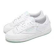 Reebok 休閒鞋 Club C 85 女鞋 男鞋 白 湖水綠 低筒 復古 小白鞋 100033090 26.5cm WHITE/MIST/WHITE