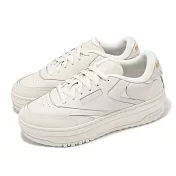 Reebok 休閒鞋 Club C Extra 女鞋 男鞋 米白 厚底 增高 復古 100033110 27cm IVORY/GOLD