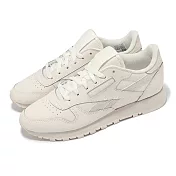 Reebok 休閒鞋 Classic Leather 女鞋 男鞋 米白 低筒 拼接 復古 100034438 26cm IVORY/WHITE