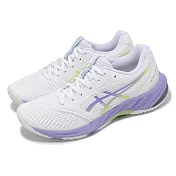 Asics 排球鞋 Netburner Ballistic FF 3 女鞋 白紫 回彈 室內運動 羽排鞋 亞瑟士 1052A069109