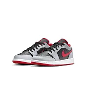 NIKE AIR JORDAN 1 LOW (GS) 中大童休閒鞋-黑灰紅-553560060 US5 黑色