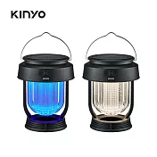 【KINYO】 USB無段式太陽能捕蚊燈|太陽能+USB|防水|LED電擊式 KL-6054 黑色