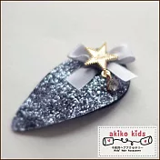 【akiko kids】閃亮亮水滴造型兒童BB髮夾 -灰色五星吊墜
