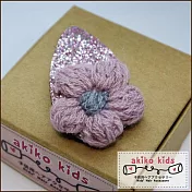 【akiko kids】手勾毛線甜美花朵造型兒童髮BB夾 -粉色