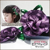 【akiko kids】 經典時尚雙面珠光緞面花朵兒童造型髮夾 -單一款式