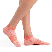 【紐西蘭Icebreaker 】女 輕薄毛圈慢跑踝襪(+)-珊瑚粉橘 M