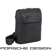 【Porsche Design 保時捷】限量3折 德國頂級小牛皮皮革肩背包斜背包 全新專櫃展示品 (黑色 OCT1512)