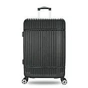DF travel -摩納哥ABS系列 安全萬用密碼鎖 360度雙排靜音飛機輪 24吋行李箱-共3色 黑色