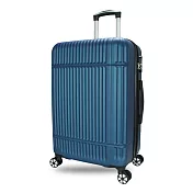 DF travel -摩納哥ABS系列 安全萬用密碼鎖 360度雙排靜音飛機輪 24吋行李箱-共3色 藍色