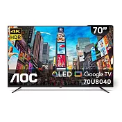 AOC 70型 4K QLED Google TV 智慧顯示器  70U8040 黑