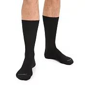 【紐西蘭Icebreaker 】男 中筒細針織都會休閒襪-黑 L/XL