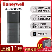 美國Honeywell X1000 航太級UVC殺菌空氣清淨機(適用22-44坪｜太空機)▼送sodastream DUO 氣泡水機