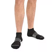 【紐西蘭Icebreaker 】男 薄毛圈多功能運動踝襪-黑/炭灰 L