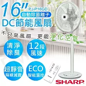 【夏普SHARP】16吋自動除菌離子DC節能風扇 PJ-P16GD