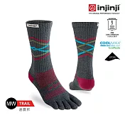 injinji Trail野跑避震吸排五趾中筒襪FX L 山稜線