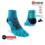 injinji Ultra Run終極系列五趾短襪 S 太平洋藍