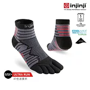 injinji Ultra Run終極系列五趾短襪 L 碳黑