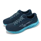 Mizuno 慢跑鞋 Wave Revolt 3 男鞋 藍 入門款 緩衝 運動鞋 美津濃 J1GC2481-54