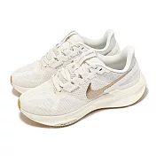 Nike 慢跑鞋 Wmns Air Zoom Structure 25 女鞋 米白 金 厚底 弧形大底 運動鞋 DJ7884-007