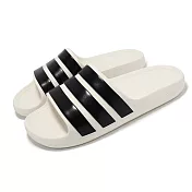 adidas 拖鞋 Adilette Flow 男鞋 女鞋 米白 黑 三條紋 一體式 一片拖 愛迪達 IG6858