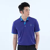 【遊遍天下】男款抗UV防曬吸濕排汗速乾機能短袖POLO衫(GS1037) XL 藍紫