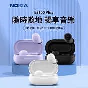 【NOKIA】超輕入耳式 真無線藍牙耳機 藍牙5.2 ENC降噪 多色可選 (E3100 Plus) 無 黑色