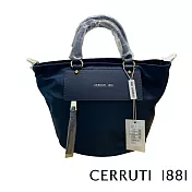 【Cerruti 1881】限量2折 義大利頂級手提包側背包 全新專櫃展示品(深藍色 CEBA06433N)