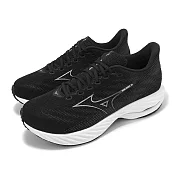 Mizuno 慢跑鞋 Wave Rider 28 男鞋 超寬楦 黑 白 支撐 波浪片 運動鞋 美津濃 J1GC2404-02