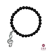 BILLY KING 貝麗晶 【音符系列-29】(BK1116) 高音譜記號黑瑪瑙手鍊-垂墜